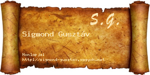 Sigmond Gusztáv névjegykártya