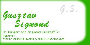 gusztav sigmond business card